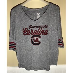 South Carolina Gamecocks Concepts Sports V Neck Women's Size XL T Shirt Gray
